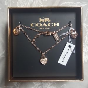 Coach Rose Gold Twinkling Heart Bracelet